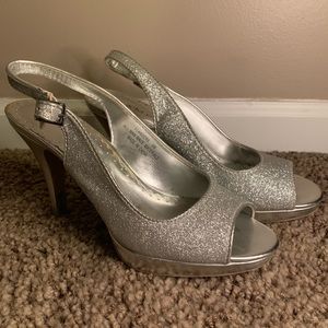 Sparkly Peep Toe Heels